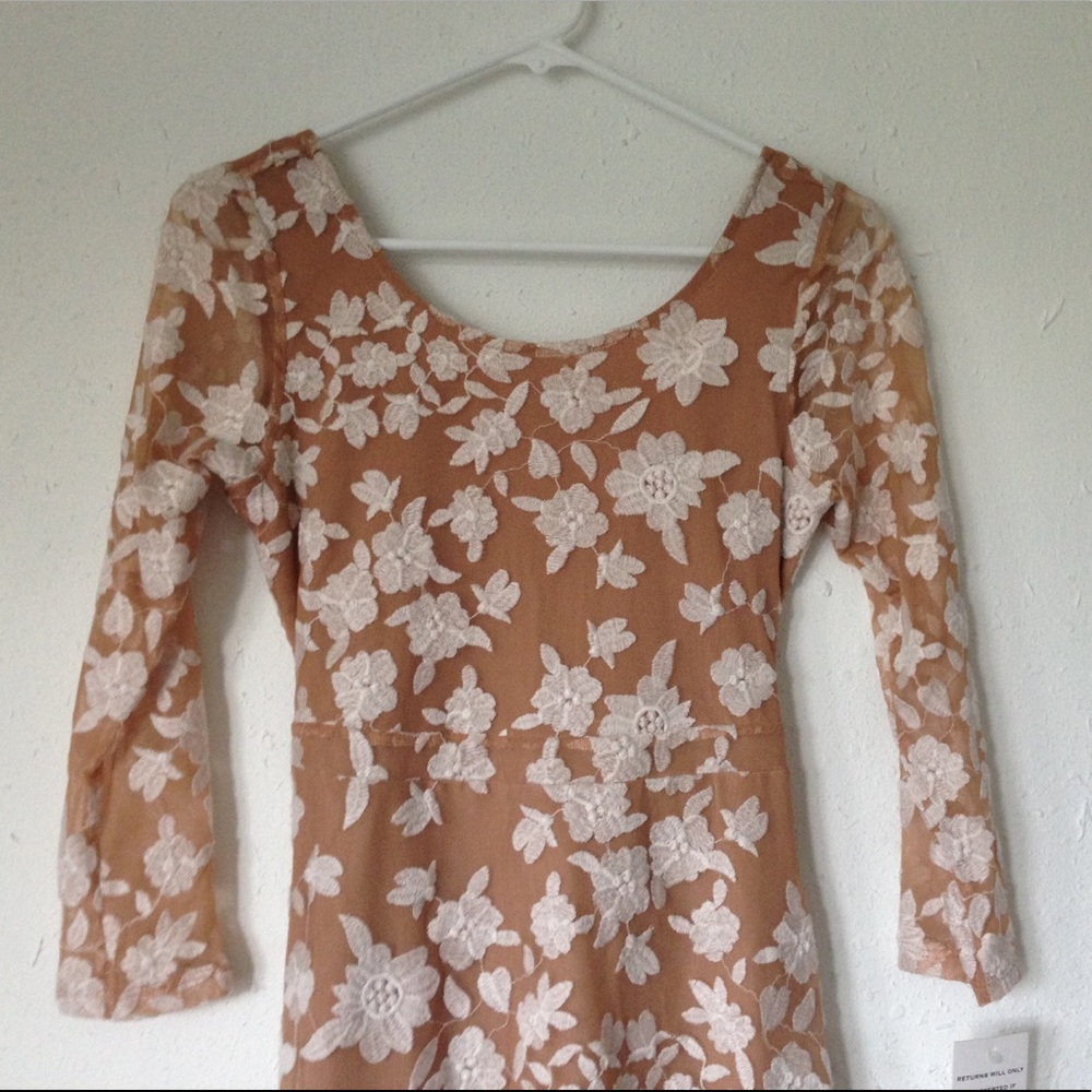 NWT For Love and Lemons Temecula Mini Dress Nude M - Picture 3 of 8